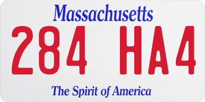 MA license plate 284HA4