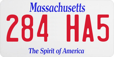 MA license plate 284HA5