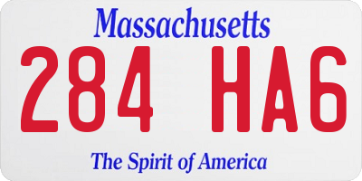 MA license plate 284HA6