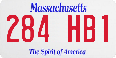 MA license plate 284HB1