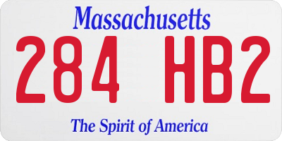 MA license plate 284HB2