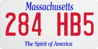 MA license plate 284HB5