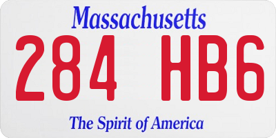 MA license plate 284HB6