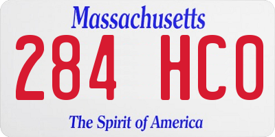 MA license plate 284HC0
