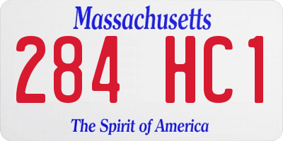 MA license plate 284HC1