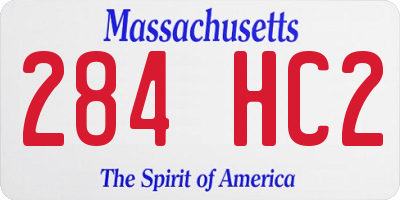 MA license plate 284HC2