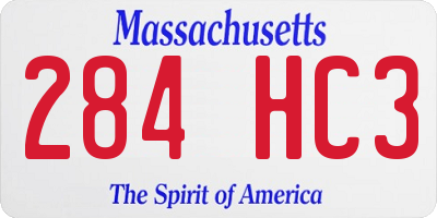 MA license plate 284HC3