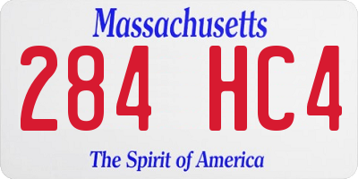 MA license plate 284HC4