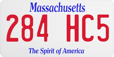 MA license plate 284HC5