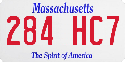 MA license plate 284HC7