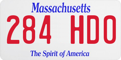 MA license plate 284HD0