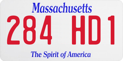 MA license plate 284HD1
