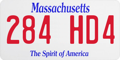 MA license plate 284HD4
