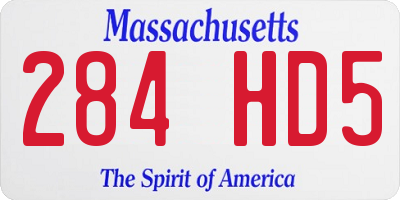 MA license plate 284HD5