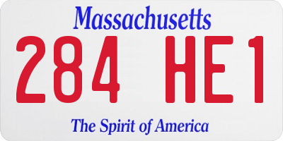 MA license plate 284HE1