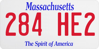 MA license plate 284HE2