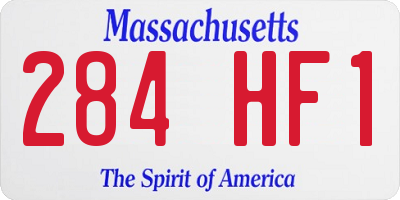 MA license plate 284HF1