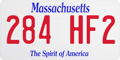 MA license plate 284HF2