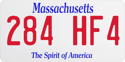 MA license plate 284HF4