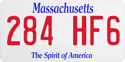 MA license plate 284HF6