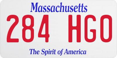 MA license plate 284HG0