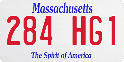 MA license plate 284HG1