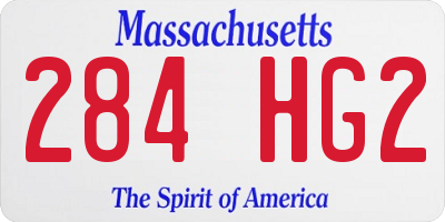 MA license plate 284HG2