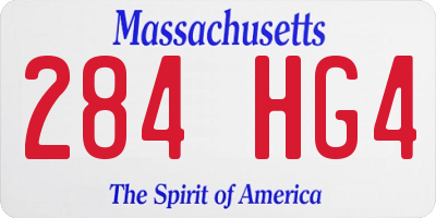 MA license plate 284HG4