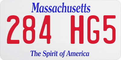 MA license plate 284HG5