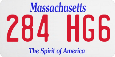 MA license plate 284HG6