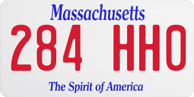 MA license plate 284HH0