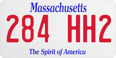 MA license plate 284HH2