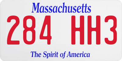 MA license plate 284HH3