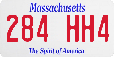 MA license plate 284HH4