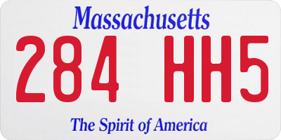 MA license plate 284HH5