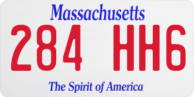 MA license plate 284HH6