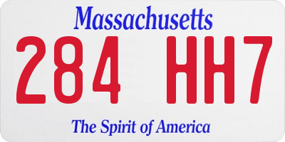 MA license plate 284HH7