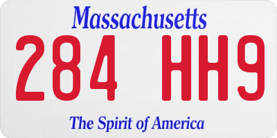 MA license plate 284HH9