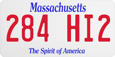 MA license plate 284HI2