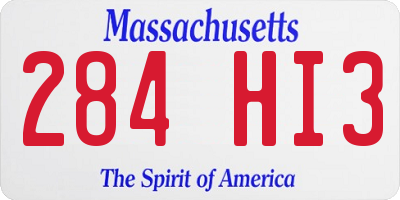 MA license plate 284HI3