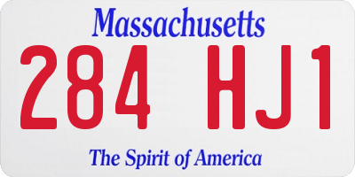 MA license plate 284HJ1