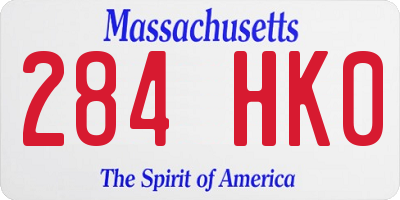MA license plate 284HK0