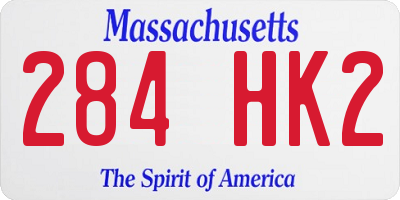 MA license plate 284HK2