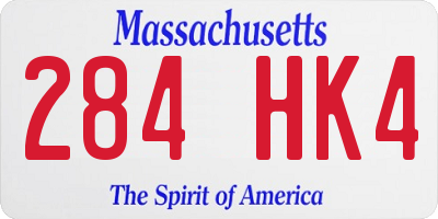 MA license plate 284HK4