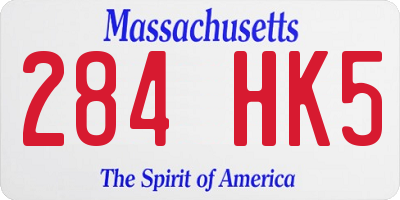 MA license plate 284HK5