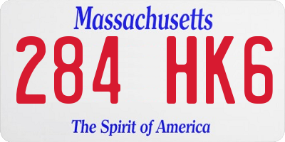 MA license plate 284HK6