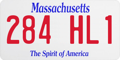 MA license plate 284HL1