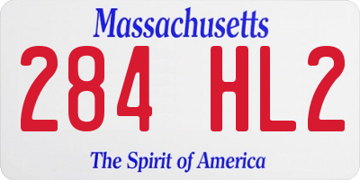 MA license plate 284HL2