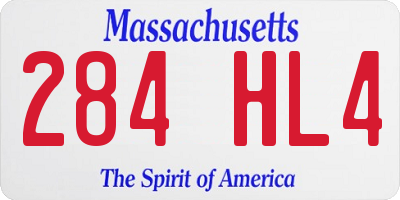 MA license plate 284HL4