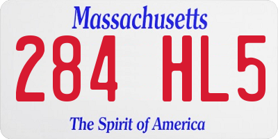 MA license plate 284HL5